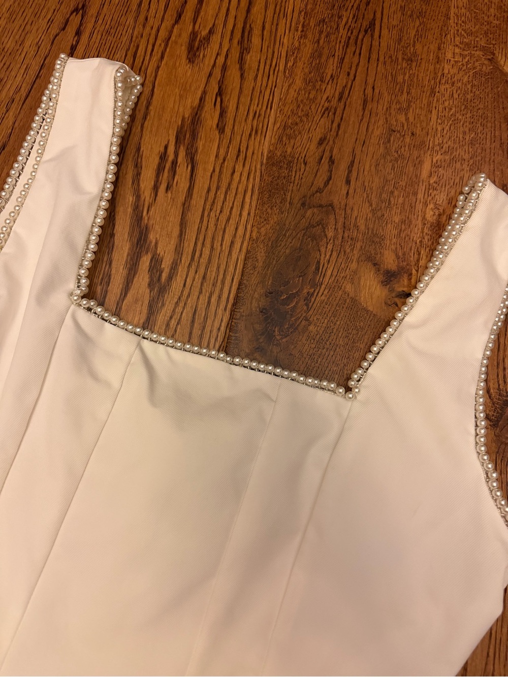 Lulu's Women's Pure Hearted Pearl Square Neck Dress White Size L great condition - Picture 3 of 7